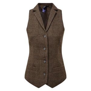 Premier Womens/Ladies Herringbone Vest / Brown